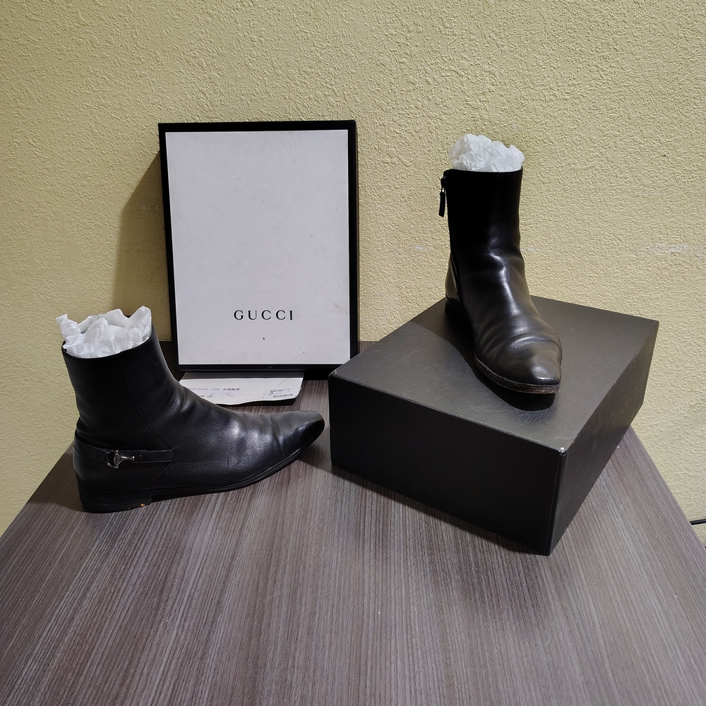 Gucci Men's Black Leather Boots